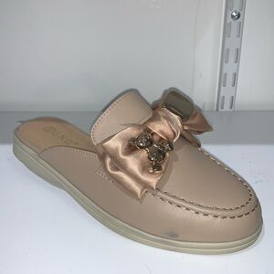 Mules for Women Flats bow Toe Slip On Slides Loafer Shoes